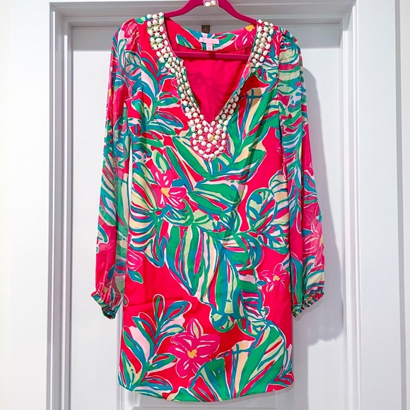 Lilly Pulitzer Shift Dress - Seamus Beaded Neck - Picture 2 of 9